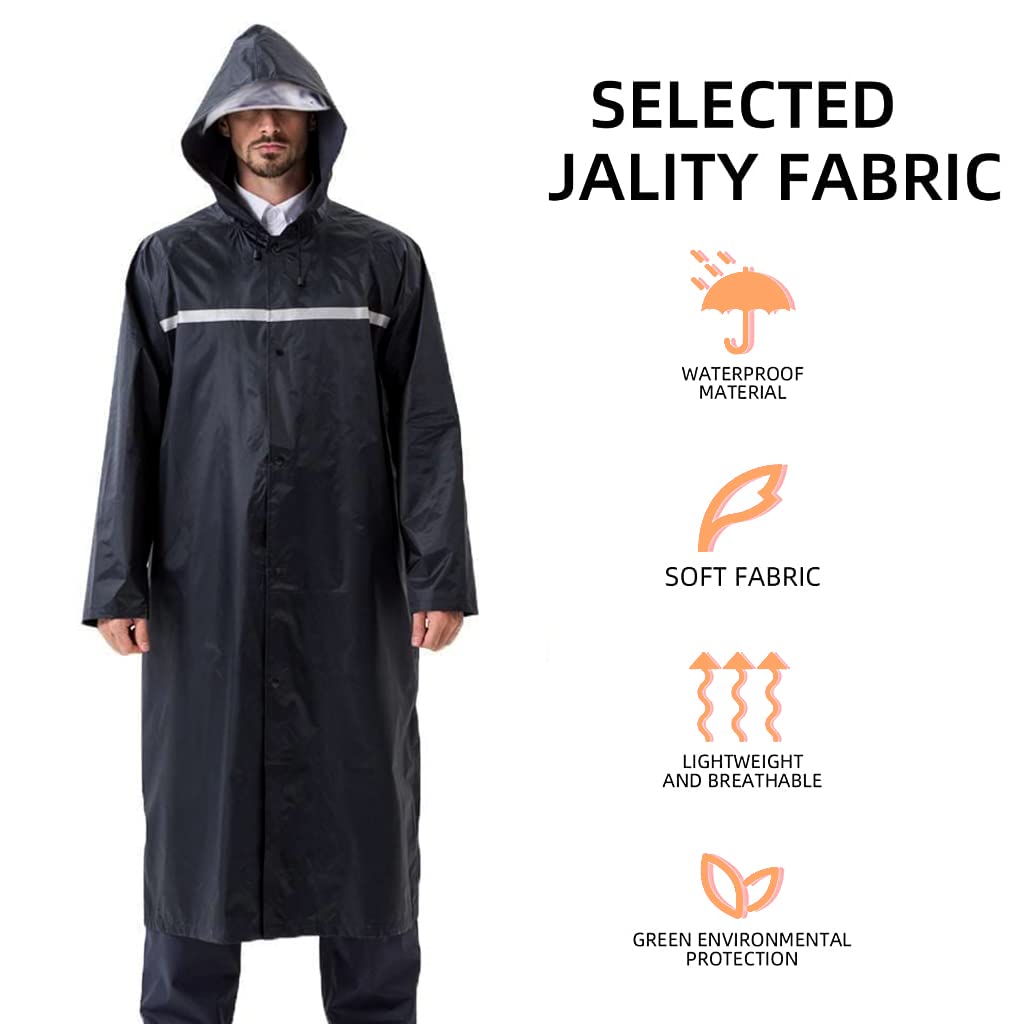 GUSTAVE Rain Ponchos for Men Women with Reflective Strip, Oxford Cloth Adult Rain Coat Reusable Raincoats with Hood for Rain Ponchos for Camping, Hiking, Music Festival, Outdoor Activities (XL) GUSTAVE Rain Ponchos for Men Women with Reflective Strip, Oxford Cloth Adult Rain Coat Reusable Raincoats with Hood for Rain Ponchos for Camping, Hiking, Music Festival, Outdoor Activities (XL)